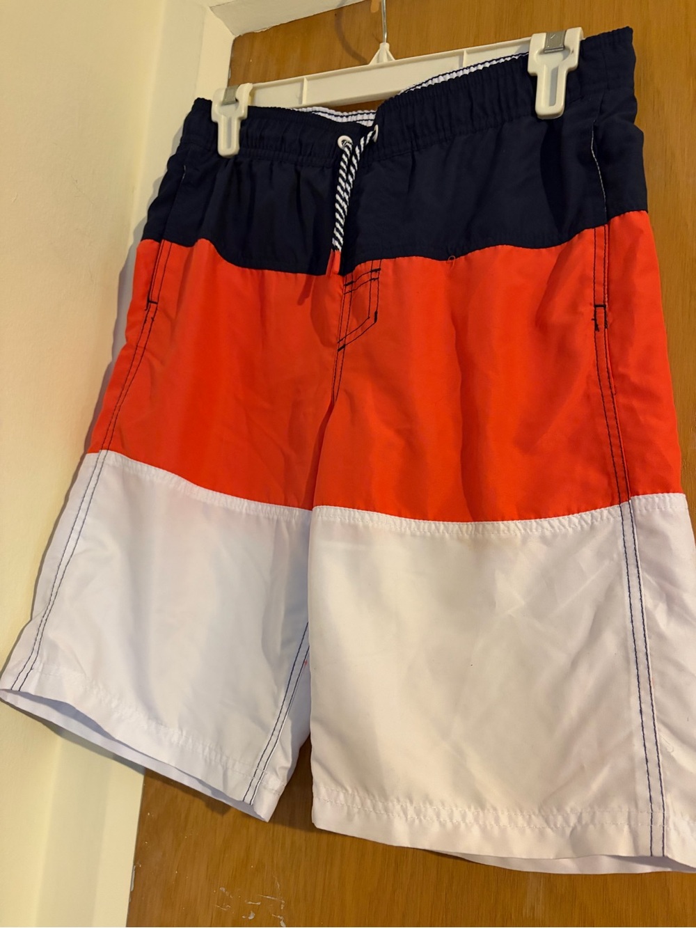 Cat & Jack Men's Colorblock Swim Shorts - Navy, Red & White